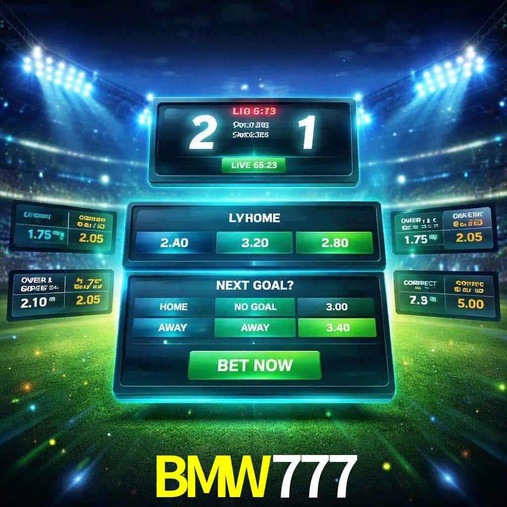 Vista de apuestas en vivo BMW777 durante un partido en curso